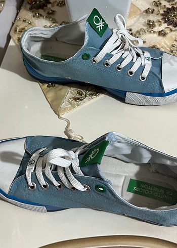 Benetton Mavi Sneakers Stiletto Topuklu - Görsel 2