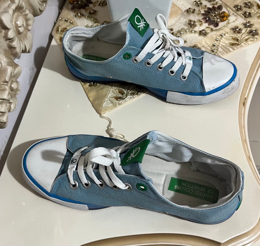 Benetton Mavi Sneakers Stiletto Topuklu - Görsel 2