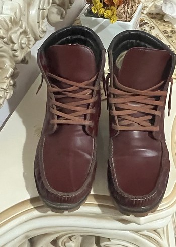 Timberland Bordo Deri Bağcıklı Erkek Bot - Görsel 2