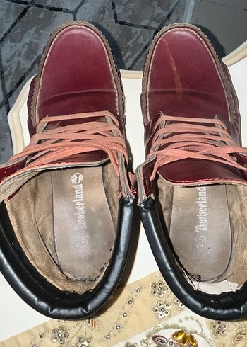 Timberland Bordo Deri Bağcıklı Erkek Bot - Görsel 3