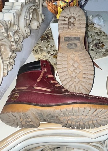 Timberland Bordo Deri Bağcıklı Erkek Bot - Görsel 4