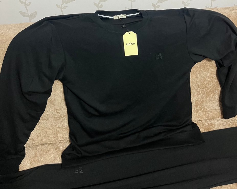 Lufian Siyah Unisex Oversize Eşofman Takımı - Görsel 2