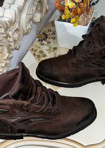 Harley Davidson Kahverengi Deri Erkek Botlar - Görsel 2