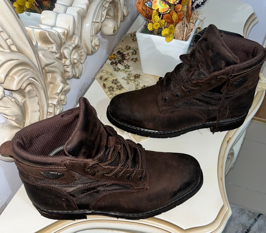 Harley Davidson Kahverengi Deri Erkek Botlar - Görsel 2