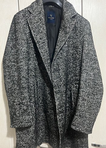 Düğmeli Yılan Desenli Midi Kaban - Görsel 3