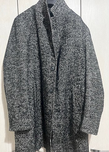 Düğmeli Yılan Desenli Midi Kaban - Görsel 2