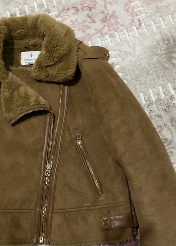 Kürk Detaylı Kahverengi Süet Kadın Ceket - Görsel 2