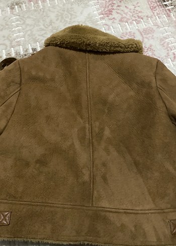 Kürk Detaylı Kahverengi Süet Kadın Ceket - Görsel 6