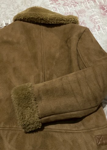 Kürk Detaylı Kahverengi Süet Kadın Ceket - Görsel 7