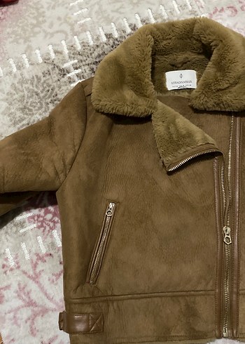 Kürk Detaylı Kahverengi Süet Kadın Ceket - Görsel 3