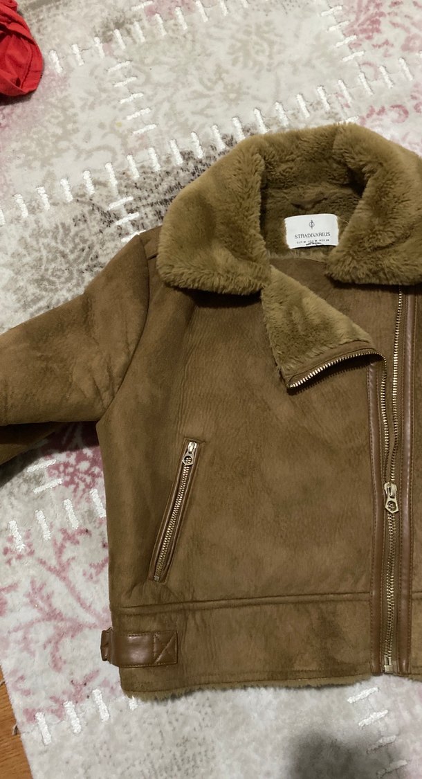 Kürk Detaylı Kahverengi Süet Kadın Ceket - Görsel 3