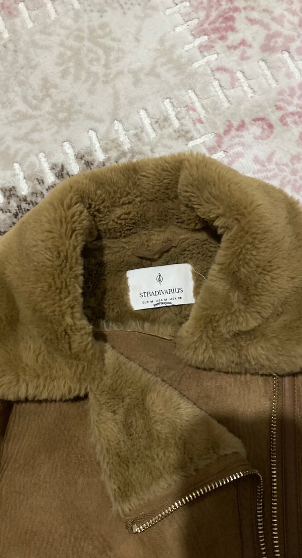 Kürk Detaylı Kahverengi Süet Kadın Ceket - Görsel 4