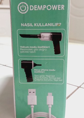 Araç içi kablosuz Vakumlu temizleyici şarzlı - Görsel 5