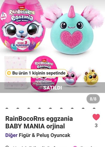 RainBocoRns Eggzania BABY MANIA Orjinal Ürün sıfır kutusunda - Görsel 9