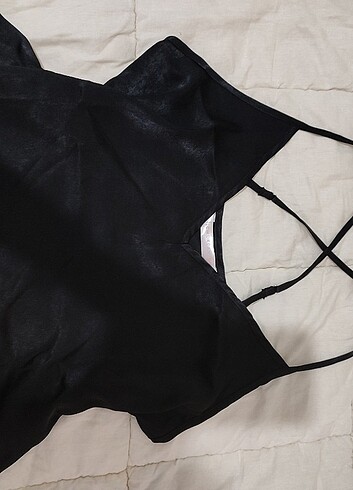 xxl Beden siyah Renk LCW Dream siyah askılı crop gecelik