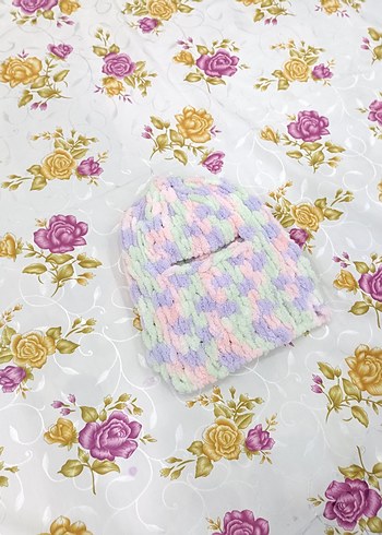 Çocuklar için Pastel Renkli Örgü Bere - Görsel 3