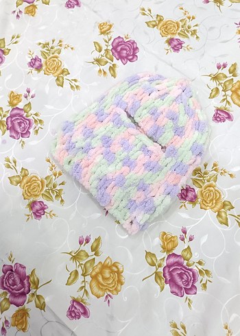 Çocuklar için Pastel Renkli Örgü Bere - Görsel 2