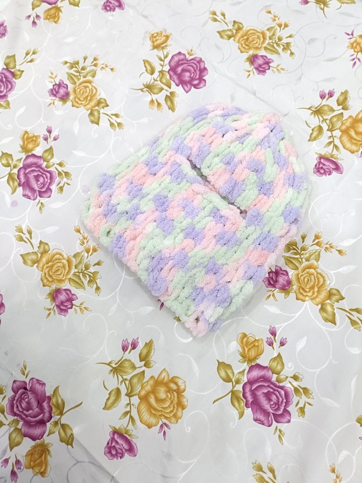 Çocuklar için Pastel Renkli Örgü Bere - Görsel 2