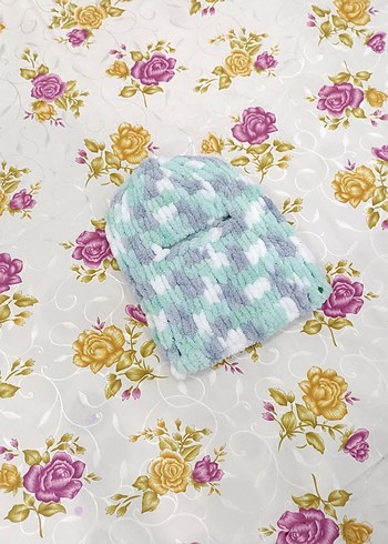 Çocuklar için Pastel Renkli Örgü Bere - Görsel 3