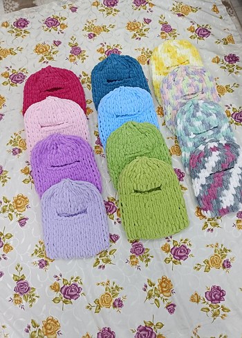 Renkli Örgü Kadın Bere - Görsel 2