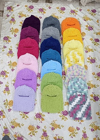 Renkli Örgü Kadın Bere - Görsel 4