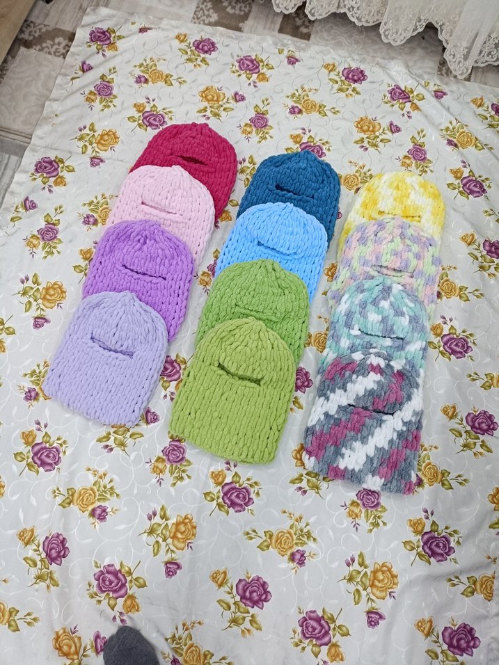 Renkli Örgü Kadın Bere - Görsel 5