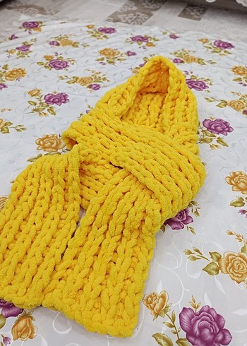 Sarı Örgü Kadın atkısı - Görsel 4