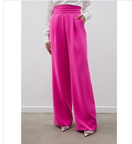 Zara Pembe kumaş pantolon