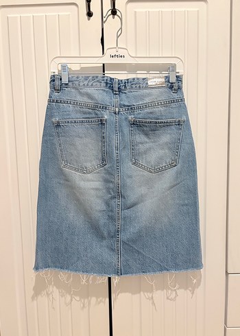 Açık Mavi Denim Midi Etek - Görsel 4