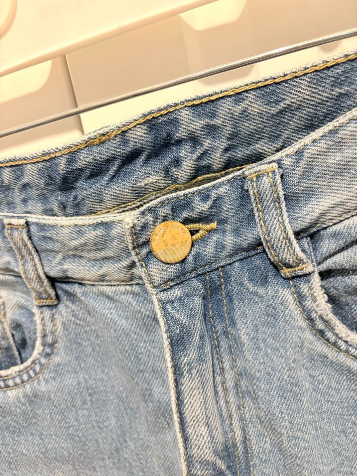 Açık Mavi Denim Midi Etek - Görsel 2