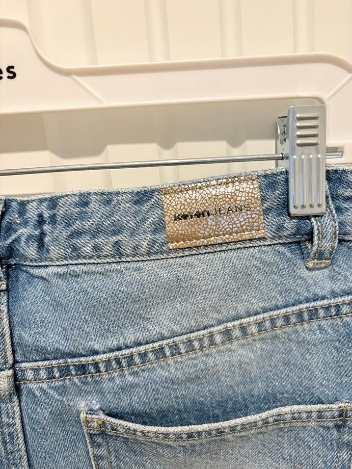 Açık Mavi Denim Midi Etek - Görsel 3