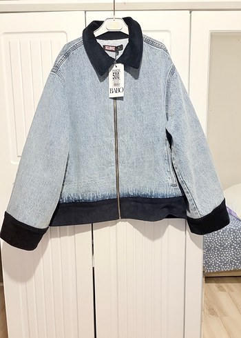Denim bomber kot ceket - Görsel 3