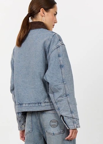 Denim bomber kot ceket - Görsel 2
