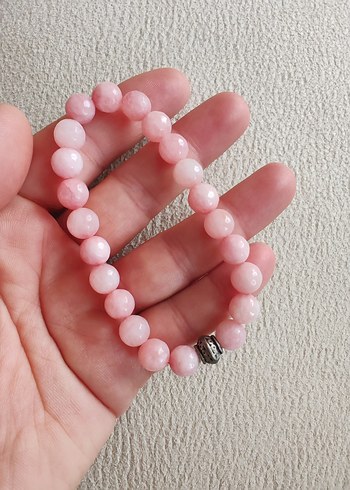 Pembe Doğal Taş Kadın Bileklik - Görsel 2