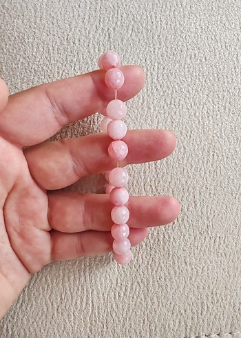 Pembe Doğal Taş Kadın Bileklik - Görsel 3