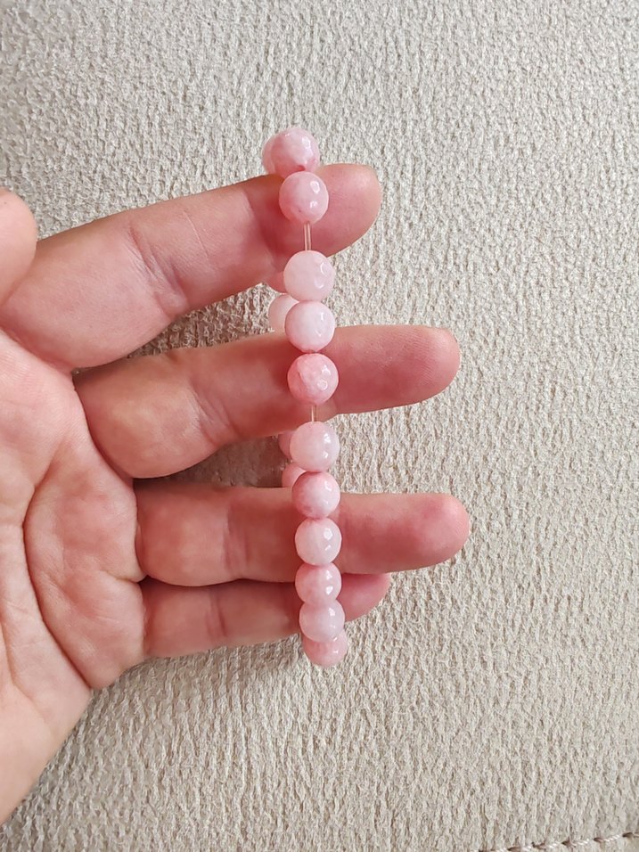 Pembe Doğal Taş Kadın Bileklik - Görsel 3