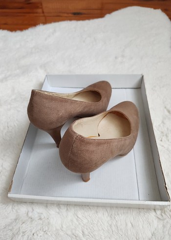 Vizon Nubuk Platform Topuklu Kadın Ayakkabı - Görsel 5