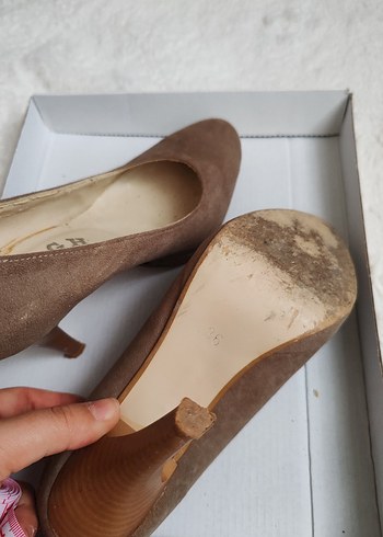 Vizon Nubuk Platform Topuklu Kadın Ayakkabı - Görsel 6