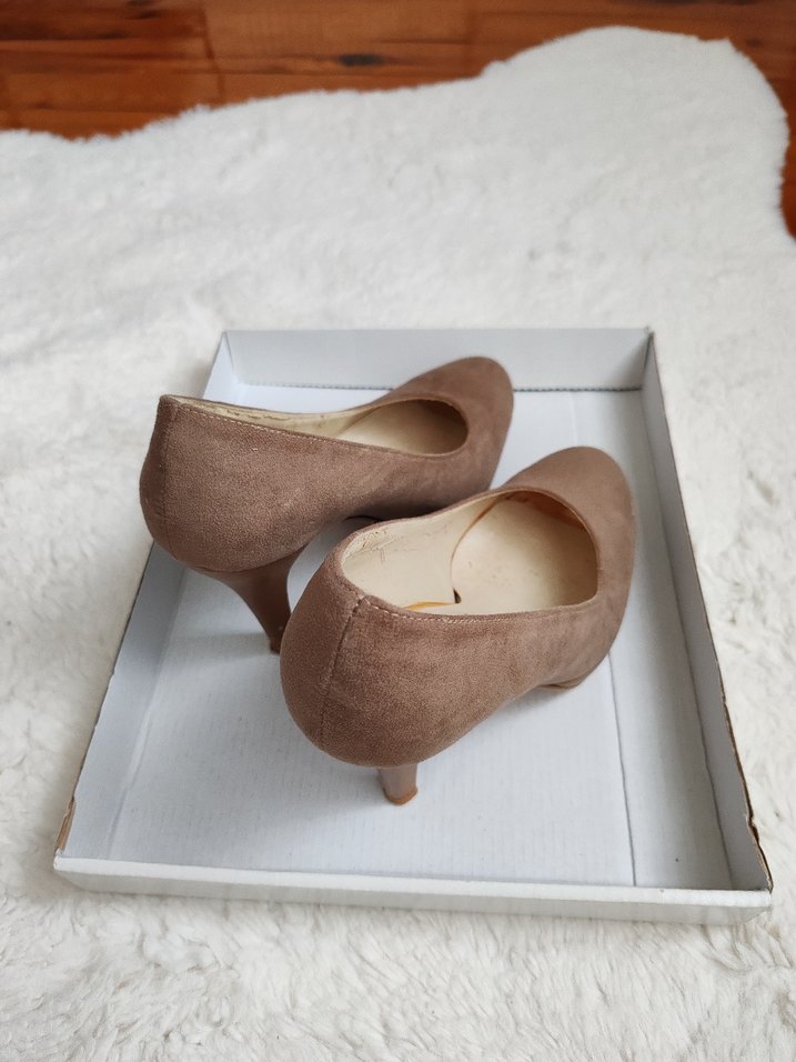 Vizon Nubuk Platform Topuklu Kadın Ayakkabı - Görsel 5