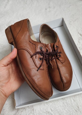 Kahverengi Gerçek Deri Kadın Klasik Ayakkabı - Görsel 4