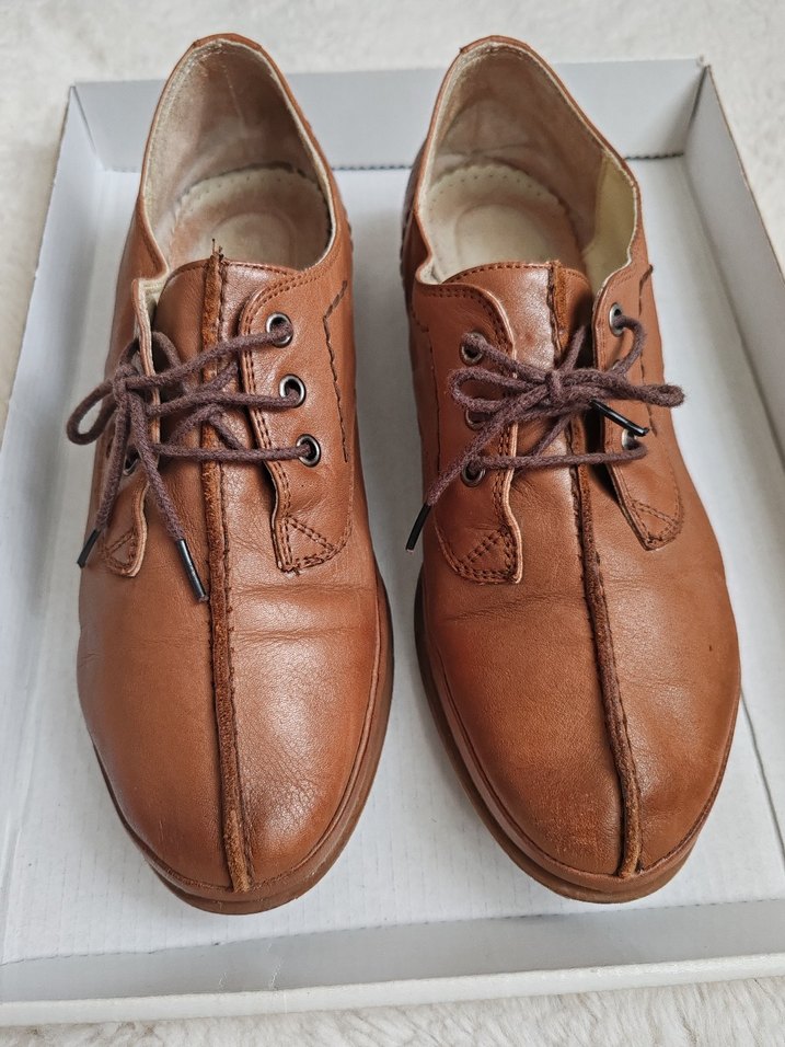 Kahverengi Gerçek Deri Kadın Klasik Ayakkabı - Görsel 5