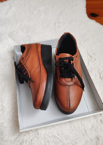 Kahverengi Kadın Deri Günlük Ayakkabı - Görsel 2