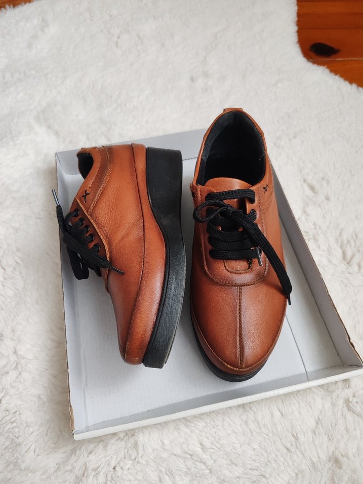 Kahverengi Kadın Deri Günlük Ayakkabı - Görsel 2