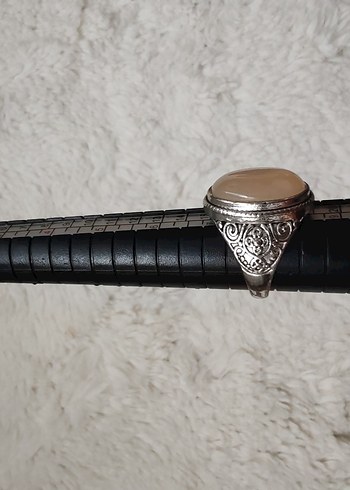 Pudra Pembe Taşlı Bohem Kadın Yüzük - Görsel 5