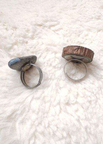 Taş ve Ahşap Bohem Yüzük - Görsel 2