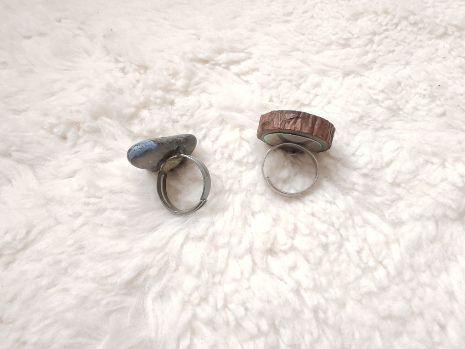 Taş ve Ahşap Bohem Yüzük - Görsel 2