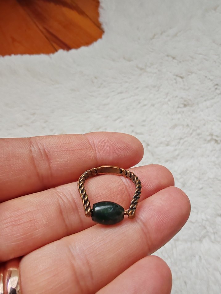 Yeşil Taş Detaylı Bohem Kadın Yüzük - Görsel 3