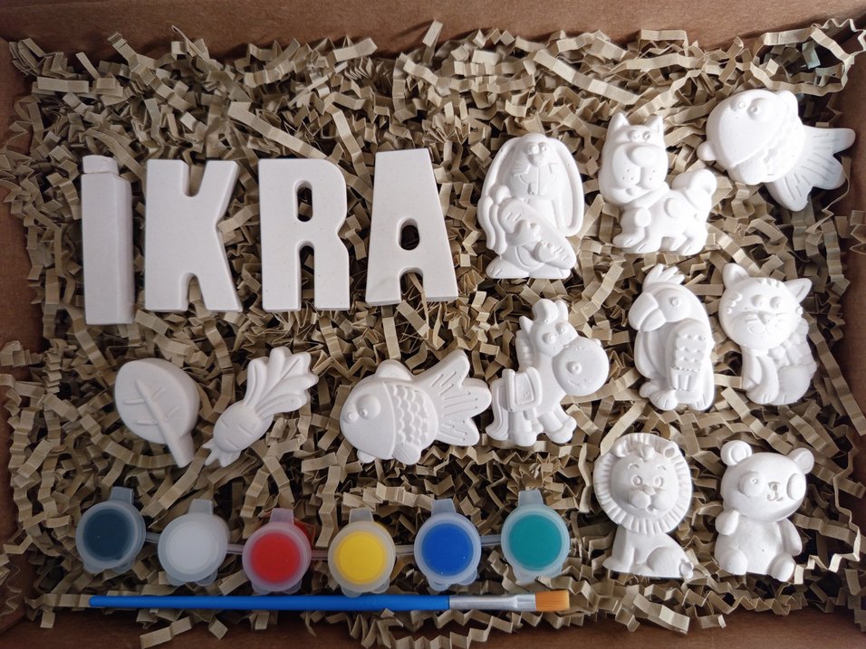 Magnetli Hediyelik Boyama Seti Taş Tozu Alçı - Görsel 3