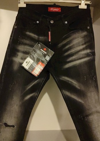 Siyah Baskılı Erkek Slim Fit Kot Pantolon - Görsel 3