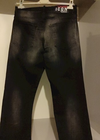 Siyah Baskılı Erkek Slim Fit Kot Pantolon - Görsel 2